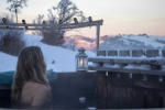 Outdoor nordic bath with Mont-Blanc view