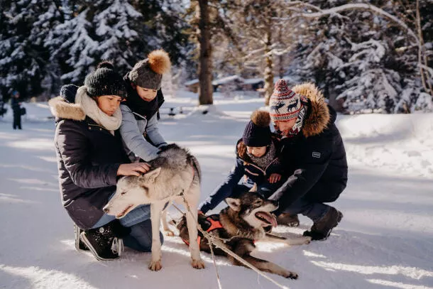 Baptême chien de traineau famille Annecy