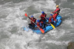 Rafting excursion in the Alps near Annecy