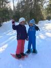 Snowshoes experience for children in the Alps 