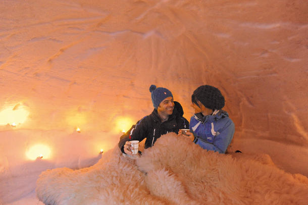 Unusual stay in the mountains under Igloo