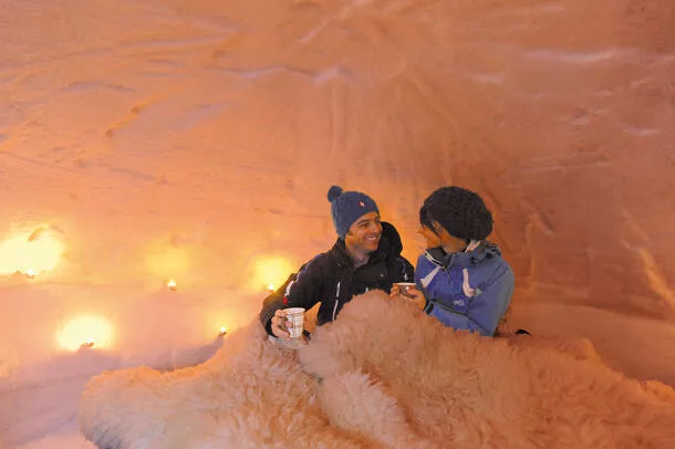 Unusual stay in the mountains under Igloo