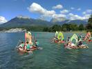 Raft building activity on Lake Annecy