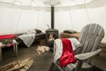 Installation under tipi in the mountains