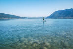 Yoga paddle on the lake