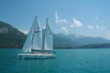 Sailing boat upon the lake 