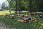 Pilates sur la plage lac d'Annecy