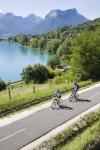 Bike on cycle path along the lake Annecy