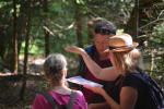 Course d'orientation dans la forêt 