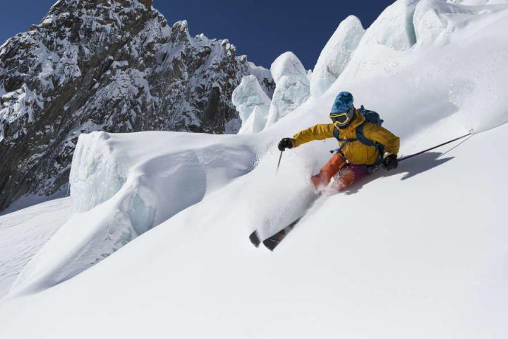 Off piste skiing Chamonix