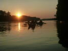 Kayak sur l'Allier au levé du soleil