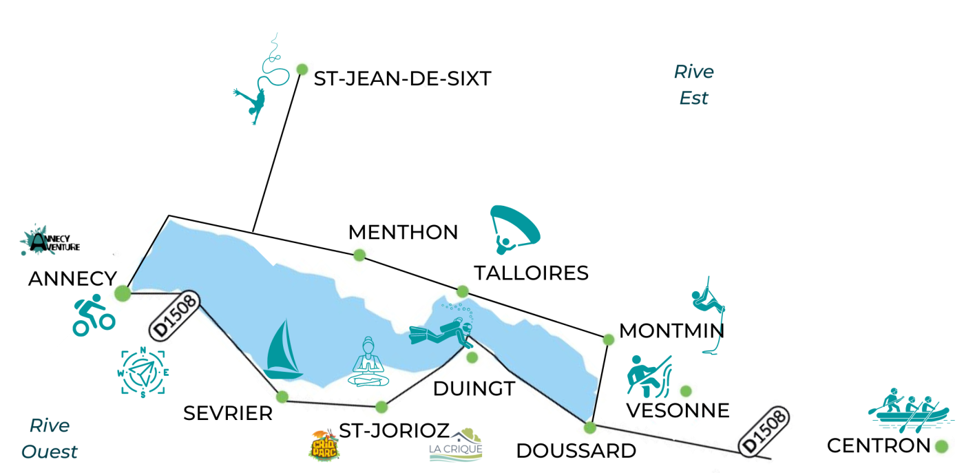 Access map Annecy Lake