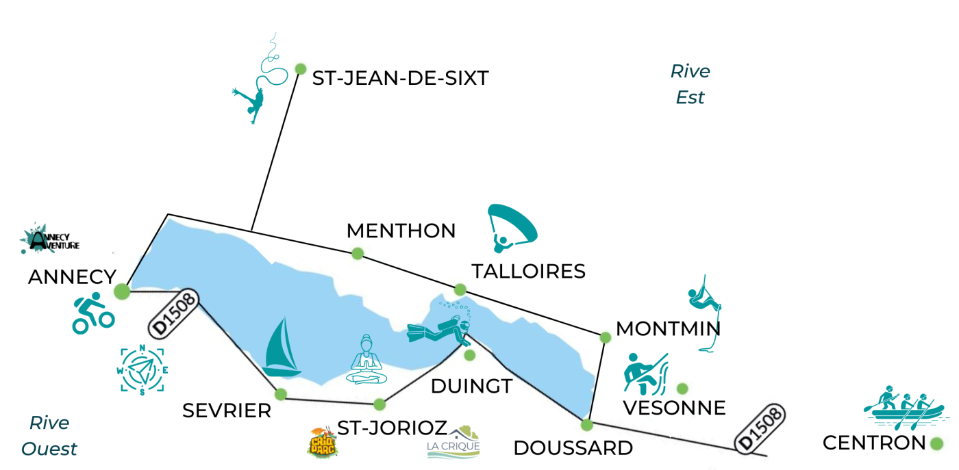 Plan accès Annecy lac